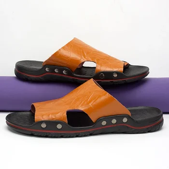 Men's Slippers Summer Classic Breathable Men's Sandals Versatile Comfortable Non Slip Casual Men's Sandals Beach Wear Slippers 3