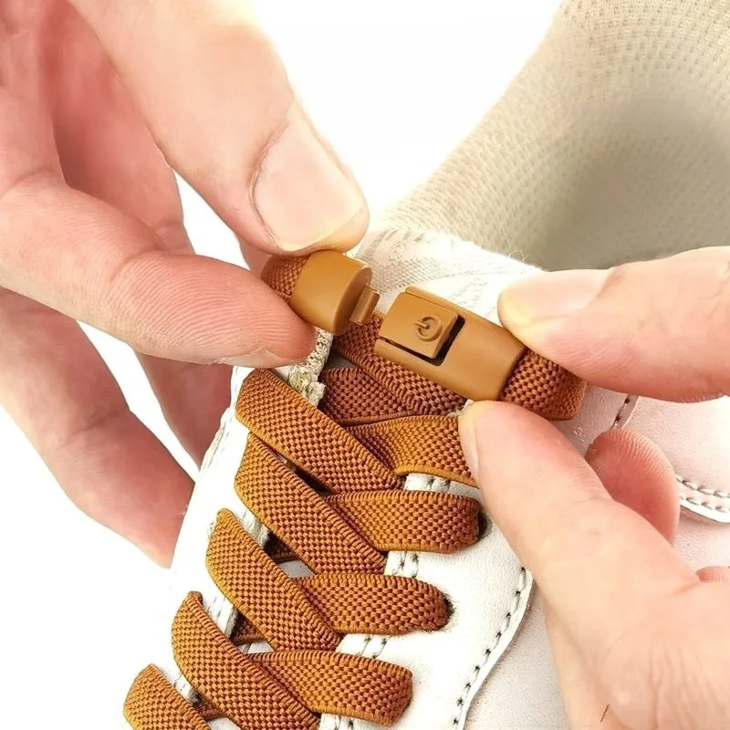 Elastic Laces Sports Colorful Press Lock Shoelaces Without Ties Flats No Tie Shoe Laces Kid Adult Shoelace Shoes Accessories New