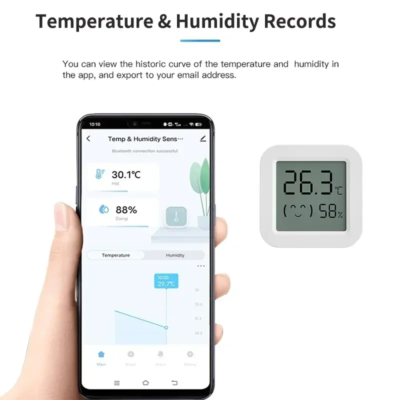 Tuya Temperature Humidity Sensor Mini LCD Display Compatible with Bluetooth APP Remote Control Thermometer Hygrometer temperature humidity meter,smart temperature sensor,smart thermometer