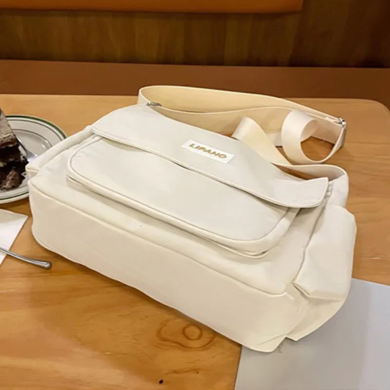 INS College Student School Crossbody Bags Nylon Casual Single Women Shoulder Bag Men's Japanese Retro Messenger Bag Satchels