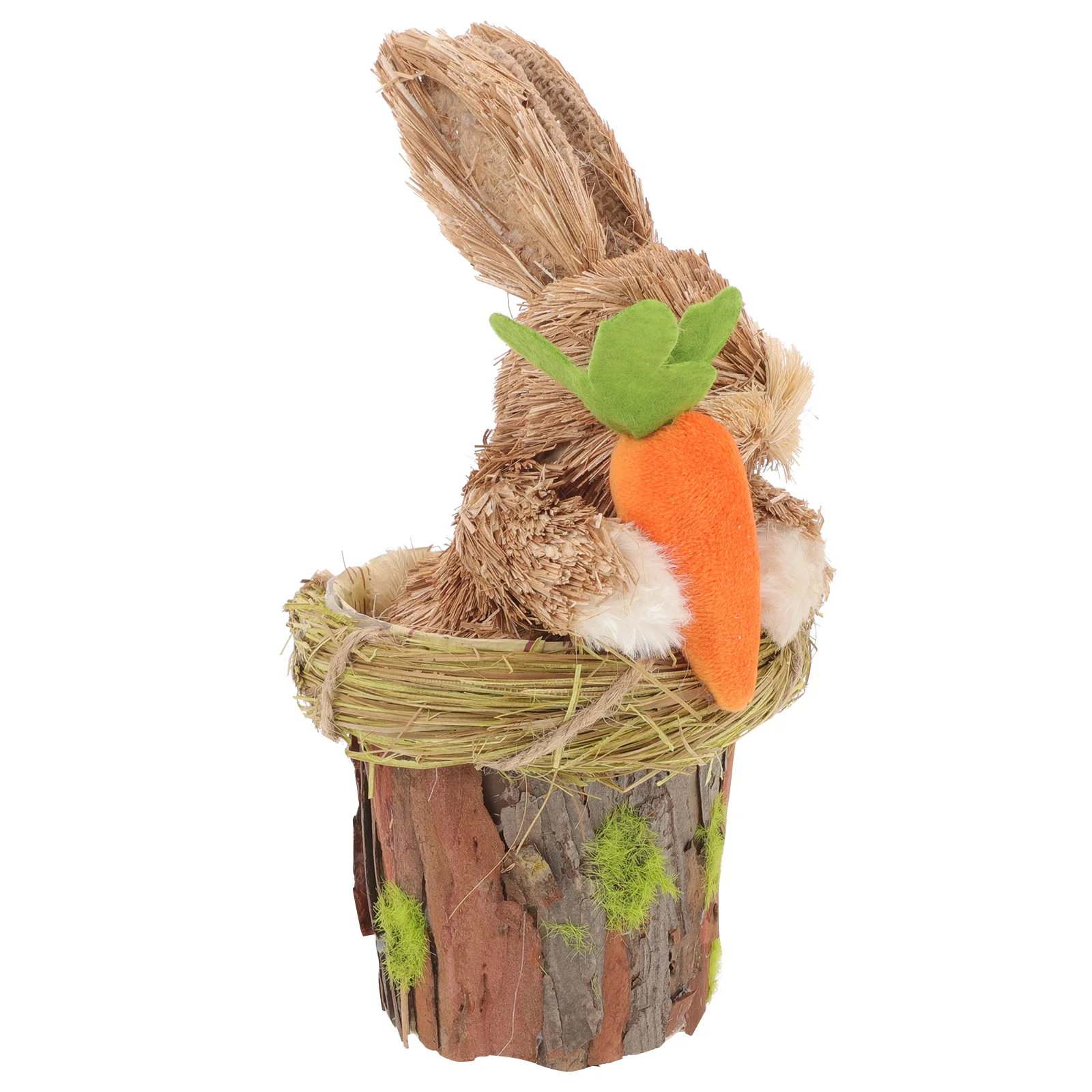 

Straw Woven Bunny Figurine Straw Rabbit Model Bunny Sculpture for Yard Patio