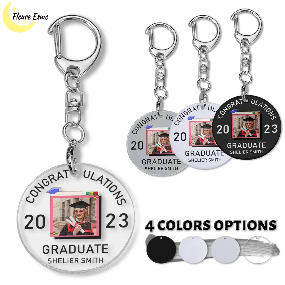 Customized Photo Graduate Key Chain Acrylic Transparent Key Chains Keychain Graduation Gift for Friend Cute Present Keychains various styles acrylic keychain blanks transparent keychain blanks bulk for diy keychain crafting and vinyls projects 517f