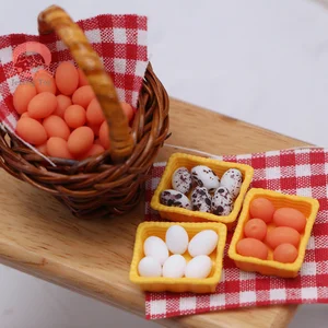 Simulation Food Scene Model Mini Egg With Tray Dollhouse Eggs Kitchen Toy Doll Accessories