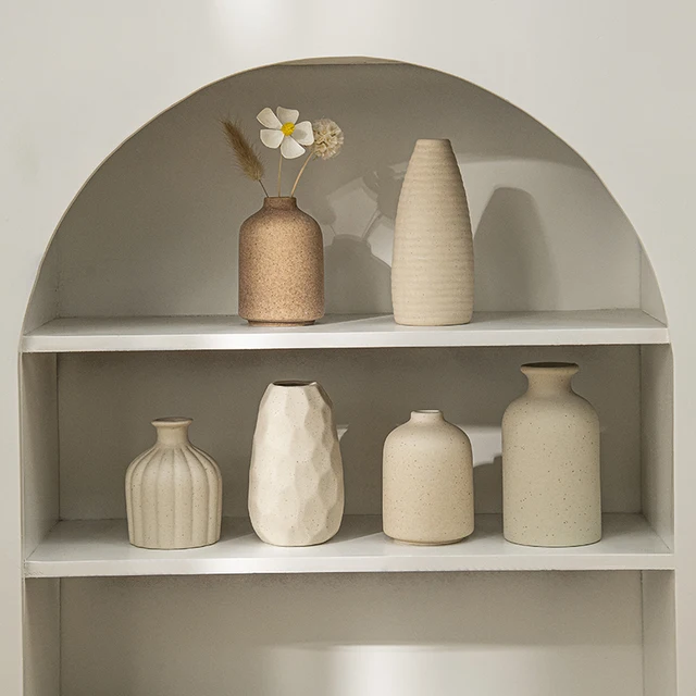 INS Vaso in ceramica Vaso da fiori bianco Vaso decorativo nordico Vasi di fiori secchi per la casa Soggiorno Decorazioni per il desktop ваза для цтав 6