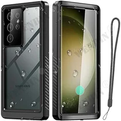 Premium IP68 Waterproof Full Body Rugged Transparent Case - Samsung S26 Ultra (Black)
