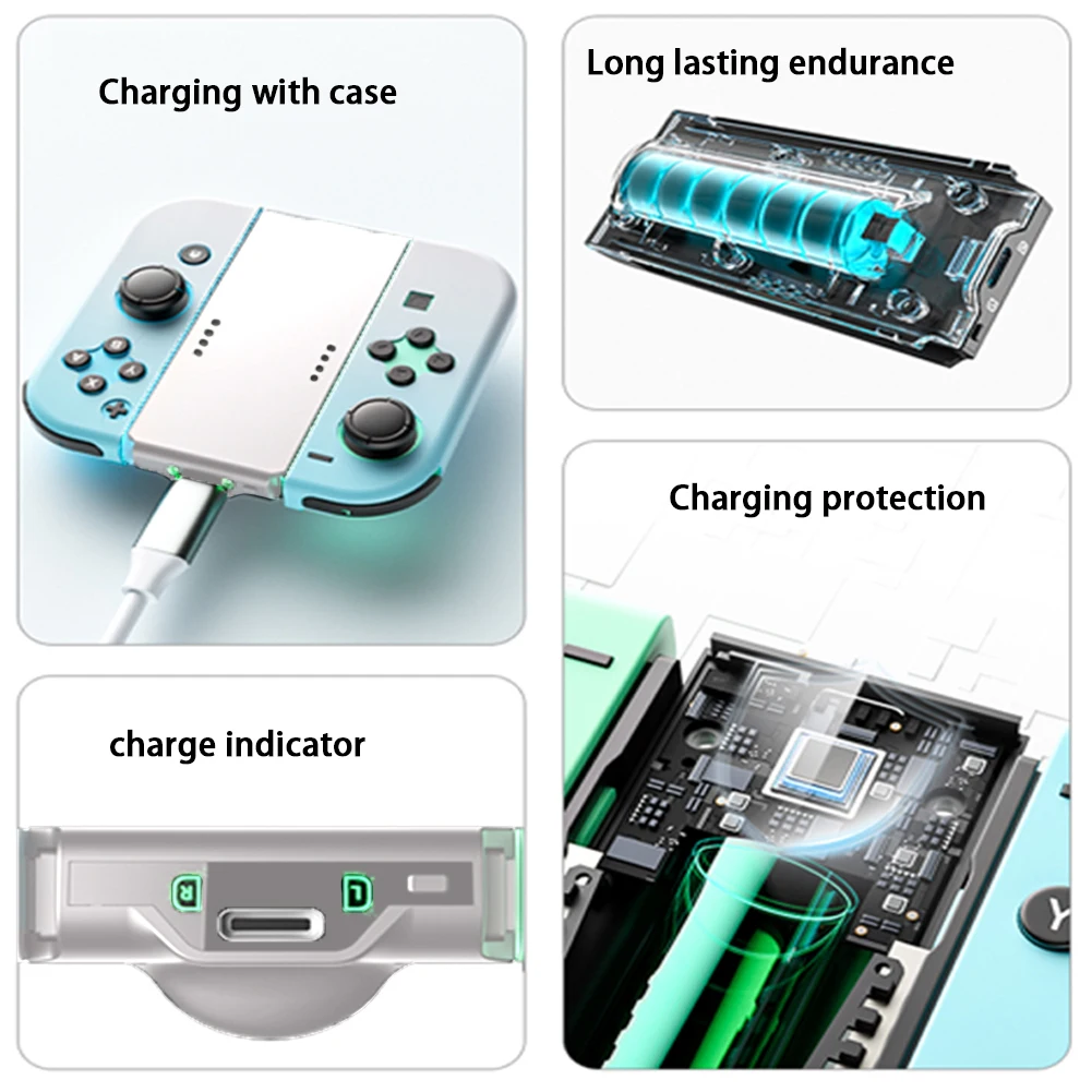 【Limited Time Only】 Charging Grip Bracket For Joypad 3400mAh Rectangle Shaped Charging Dock TPYE-C Controller Portable Charging Station For Switch.