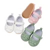 Newborn Baby Girl Princess Shoes Bow Mary Jane Flats Quilted Crib Shoes with Non-Slip Rubber Sole Baby Items Accessories 1