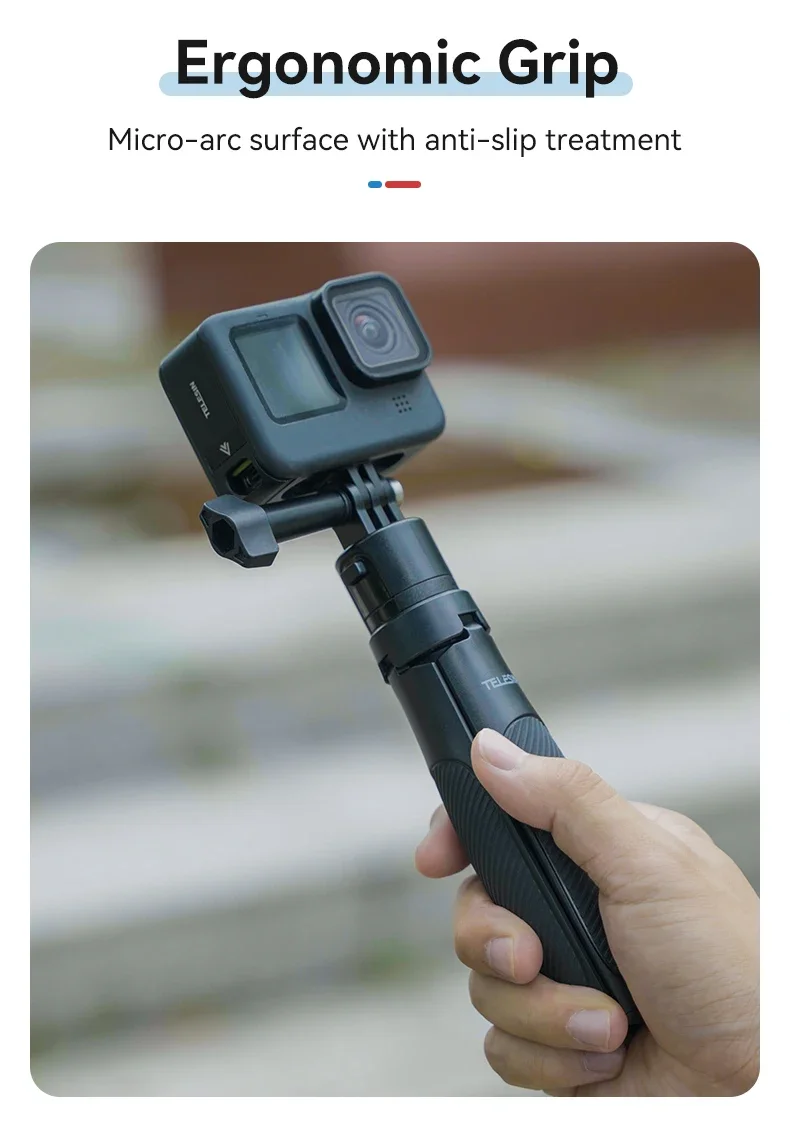Portable Extendable Selfie Stick Tripod for GoPro/Insta360/DJI Osmo - Quick Rele