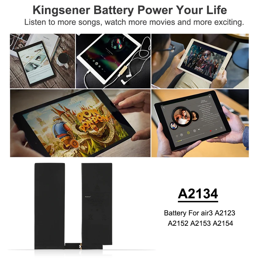 Kingsener-bateria para Tablet Air 10.5 A2123 A2152 A2153 A2154 3.79v 30. 8134mah Ferramentas Gratuitas A2134 - Imagem 4