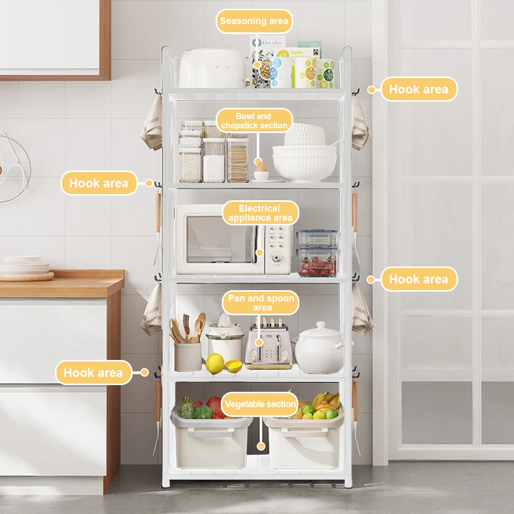 5 Tier Shelving Unit Heavy Duty Storage Rack 66 Lbs Capacity Standing Shelf for Kitchen Pantry Closet Bathroom Laundry Garage