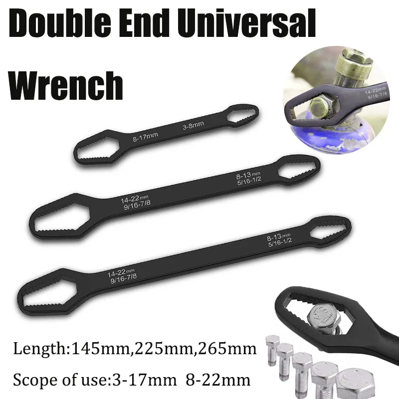 Adjustable Double-End Multifunctional Self-Tightening Wrench