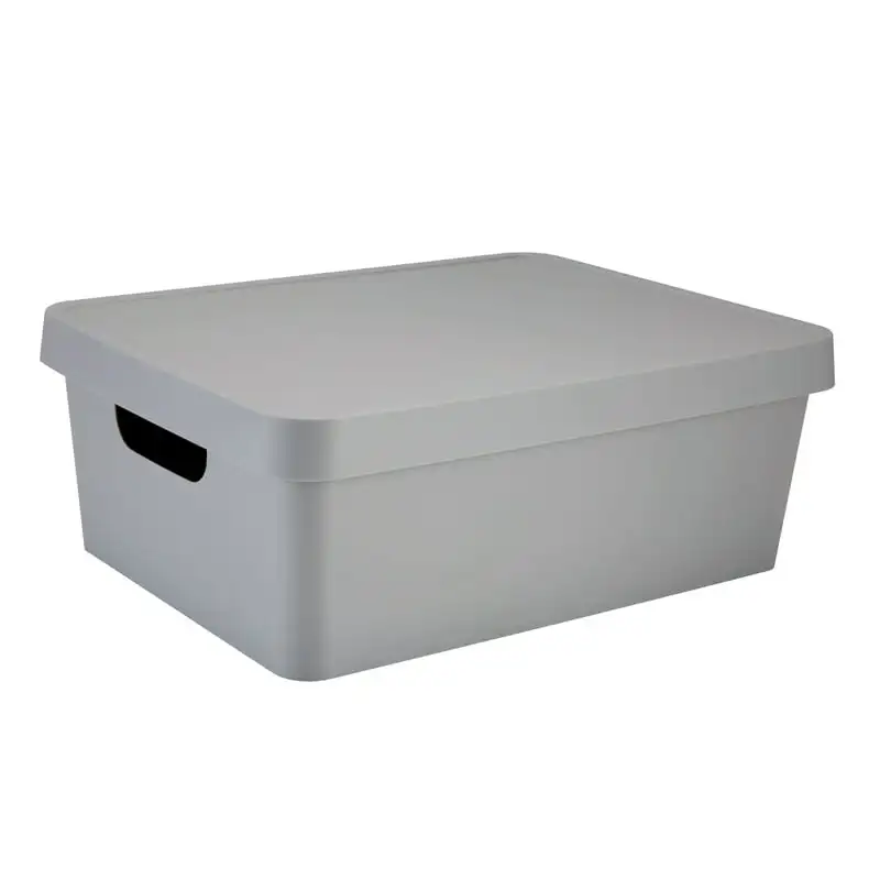 

Vinto Plastic Storage Box with Lid, Grey