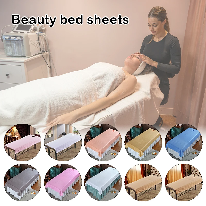 

Comfortable Soft Beauty Salon SPA Bed Sheets South Korea Clubhouse Dedicated Breathable Massage Table Bed Sheets Cover With Hole