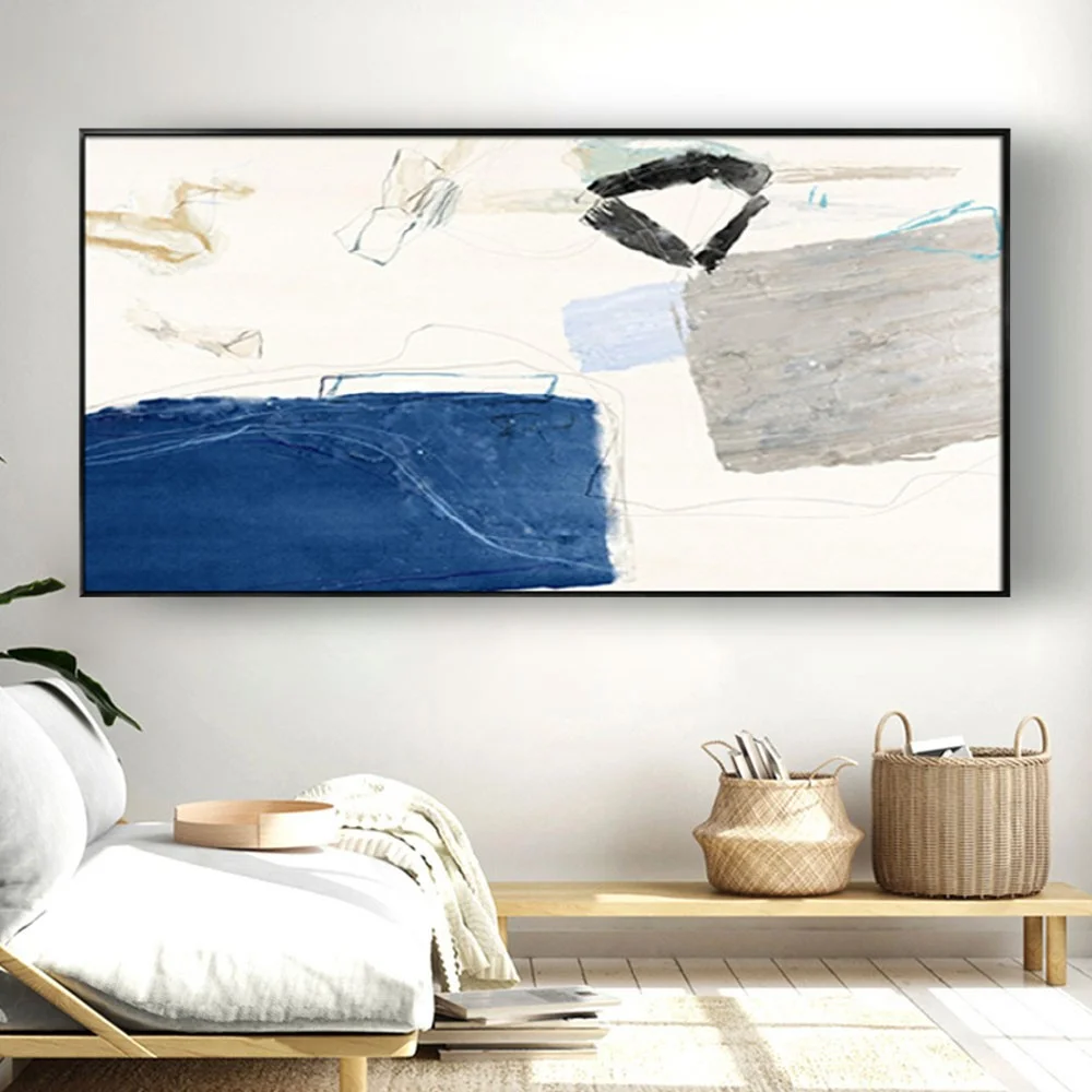 

High Quality HandPainted Oil Painting Abstract Geometric Pattern Large Acrylic Wall Art Pictures On Canvas For Home Decor Mural