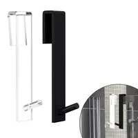 Acrylic Over The Door Hook No Drill Heavy Duty Kitchen Bathroom Clothes Towels Hats Coats Bags Storage Glass Shower Door Hanger 2