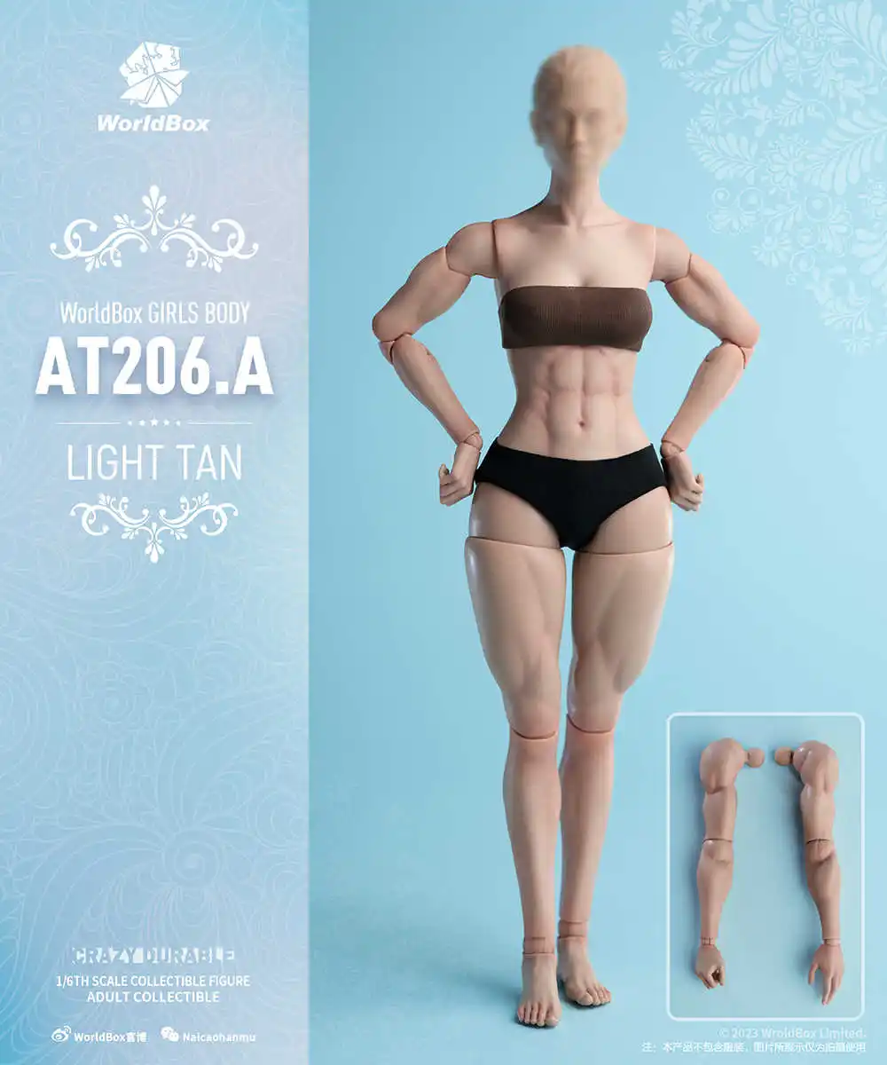 Worldbox At206 At201 At203 1/6 Scale Female Muscle Joint Body Pale