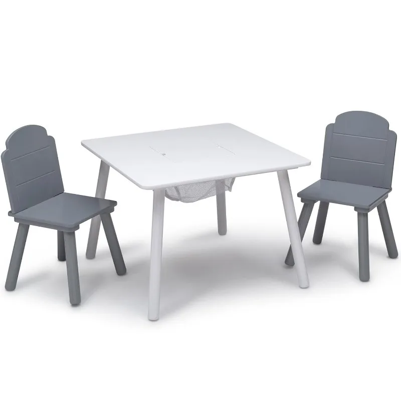 Kids Table and 2 Chairs Set Height Adjustable Toddler Table and Chair Set for Ages 3-8 Easy to Wipe Arts & Crafts