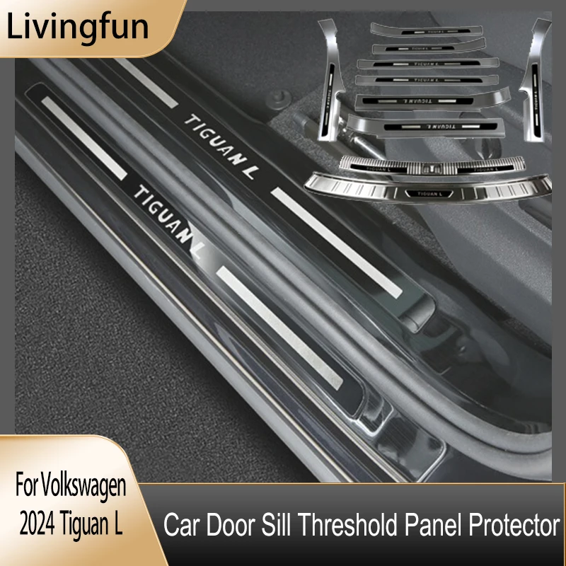 

Livingfun Car Door Sill Threshold Panel Protector For tiguan 2017 2018 2019 2020 2021 2022 2024 accessories volkswagen