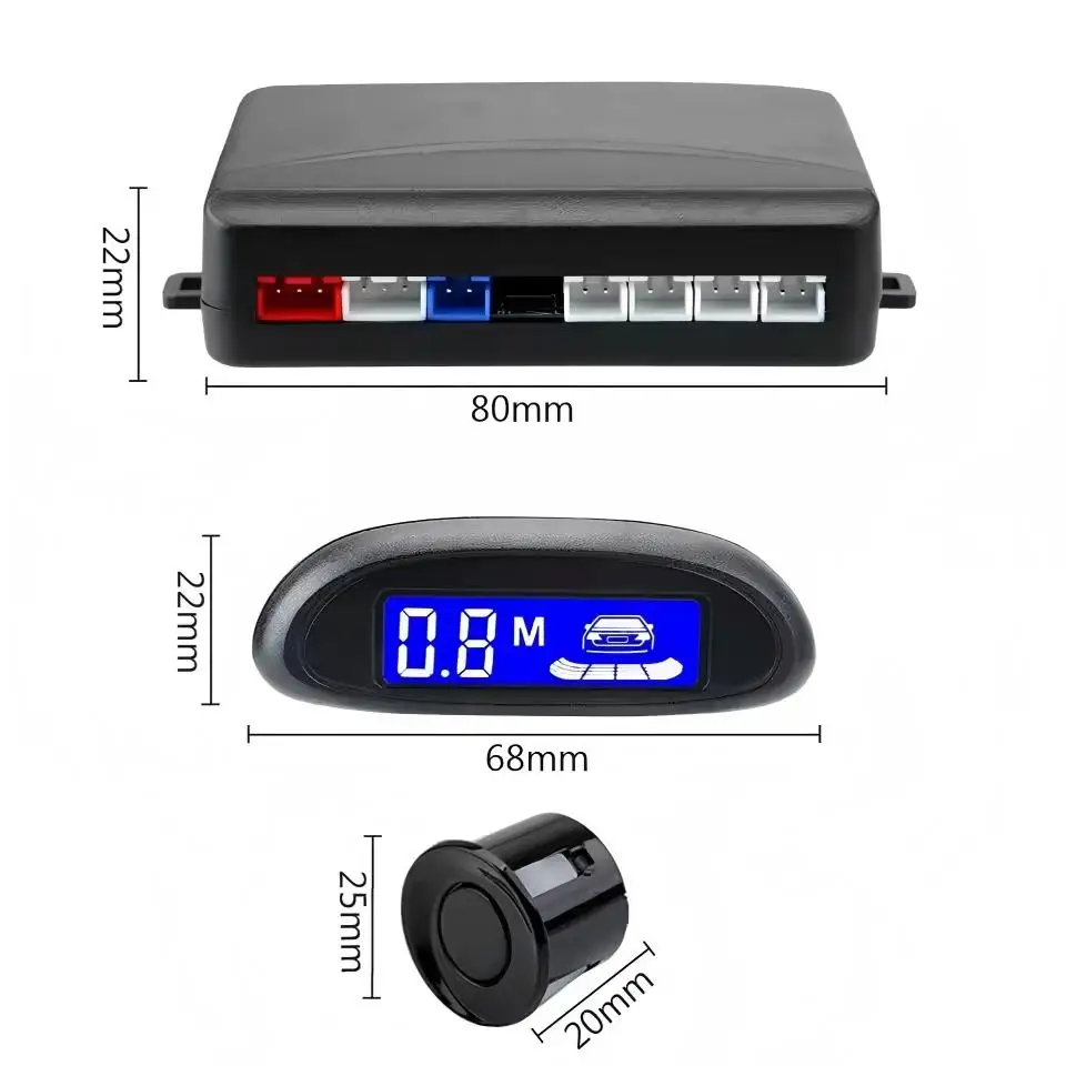 Car Parking Sensor System with LED Monitor and Radar Detector