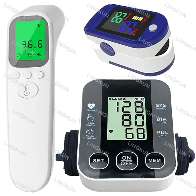 Digital Arm Blood Pressure Meter Cuff Medical Automatic Pressure Tonometer Tensiometer Heart Rate Pulse Meter BP Monitor Healthy