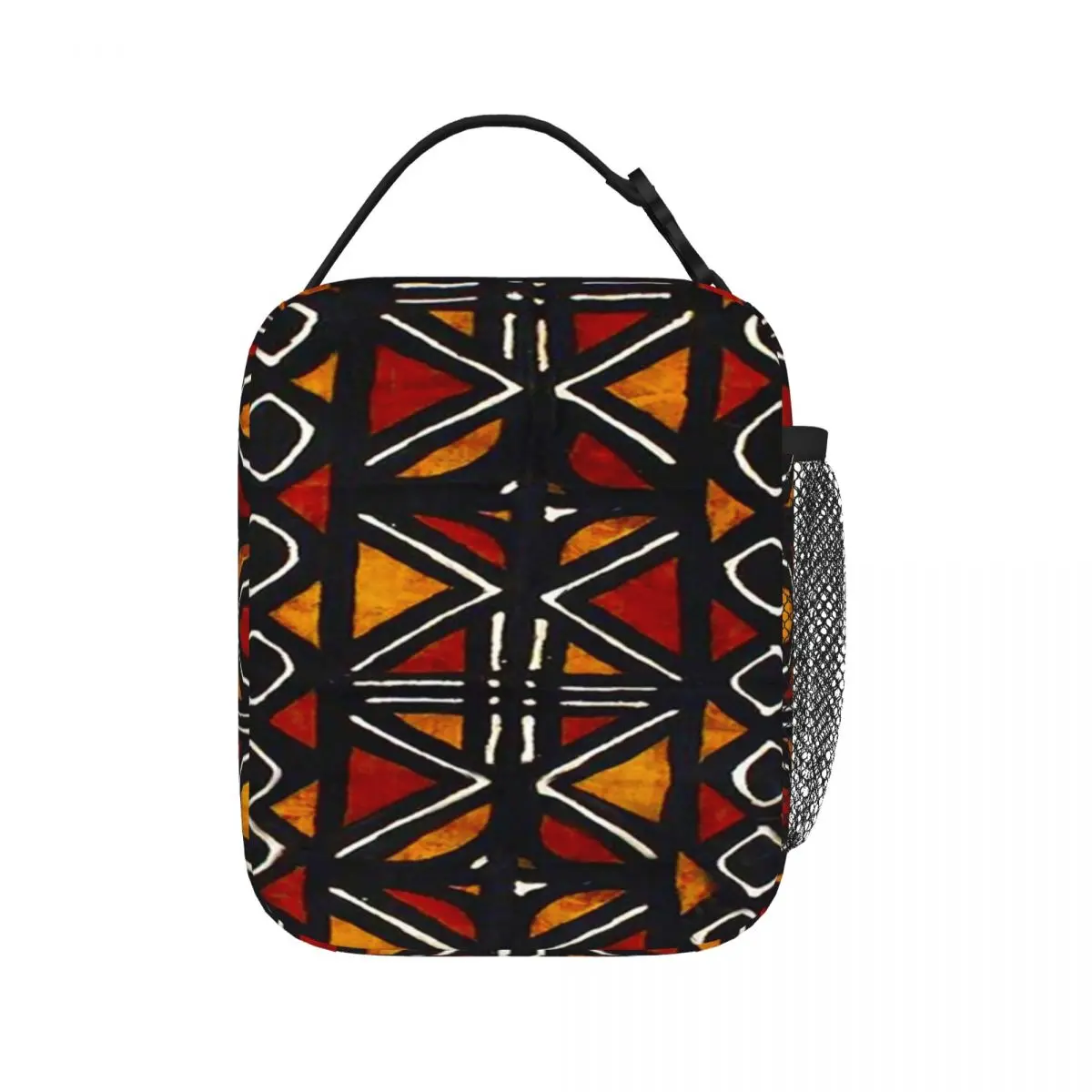 

African Bogolan Mudcloth Pattern Insulated Lunch Bags Picnic Bags Thermal Lunch Box Lunch Tote for Woman Work Children School