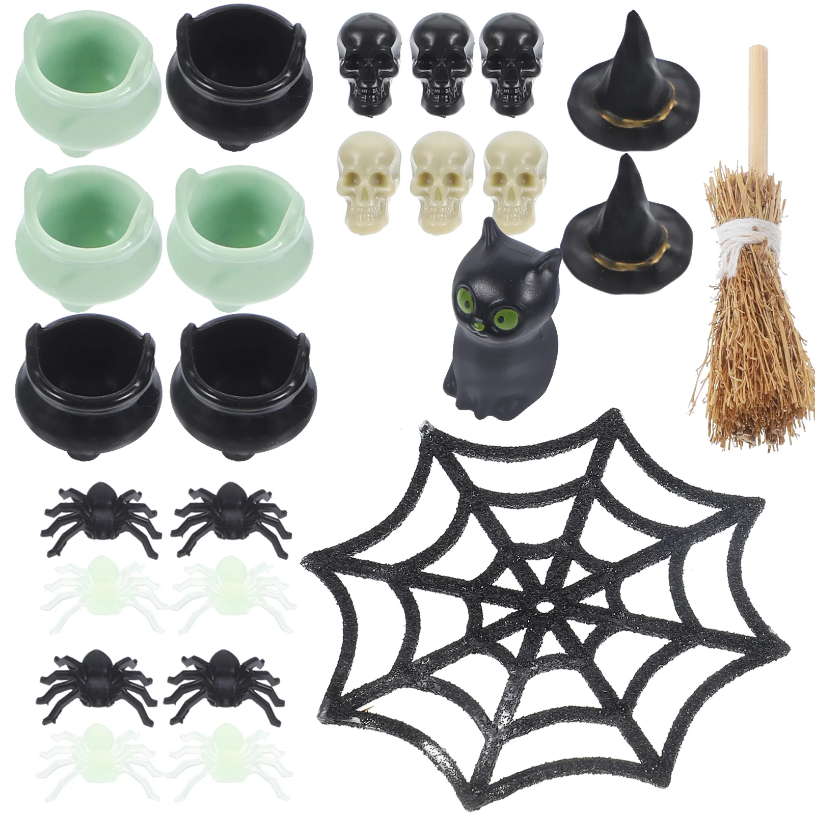 

Halloween Home Decor Miniatures For Crafts House Accessory Party Charms Kit Jars Head Small Toy Skulls
