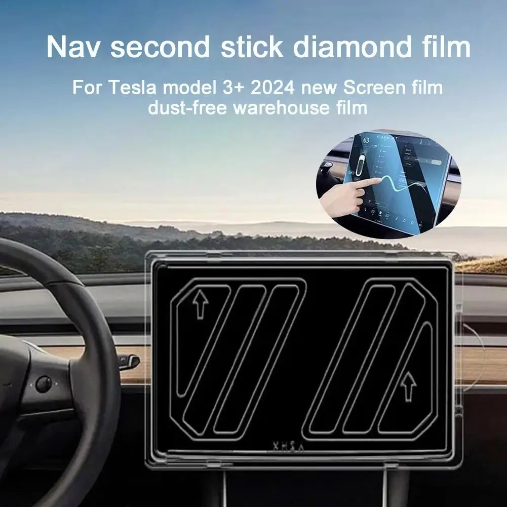 New For Tesla Model 3+ 2024 Tempered Glass Screen Protector Dashboard Touch Screen Protector With Film Tool HD Matte bafire 15 car center control touchscreen protector film for tesla model 3 model s mode x dashboard film protector for tesla