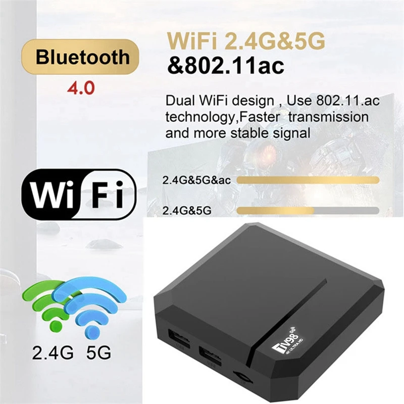 Box Android FHD 4K Boitier Multimedia HDMI Bluetooth WiFi