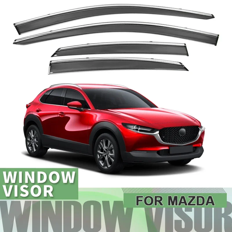 

4pcs Car Window Visor Waterproof Auto Accessories For Mazda 2 3 5 6 CX-3 CX-30 CX-50 CX-5 CX-7 BT-50 Sedan Hatchback 2006-2025