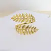 Women Alloy Jewelry Bracelet Charm Bangle Retro 10cm Diameter Metal Leaf Open Arm Cuff Armlet Fine Greek Roman Open Ended Spiral 5