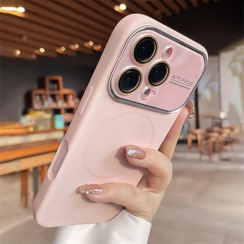 Advanced Liquid Phone Case For iPhone 17 16 14 15 Pro Max Magnetic Charging Glass Lens Protective Cover Silicone Couple Set 1