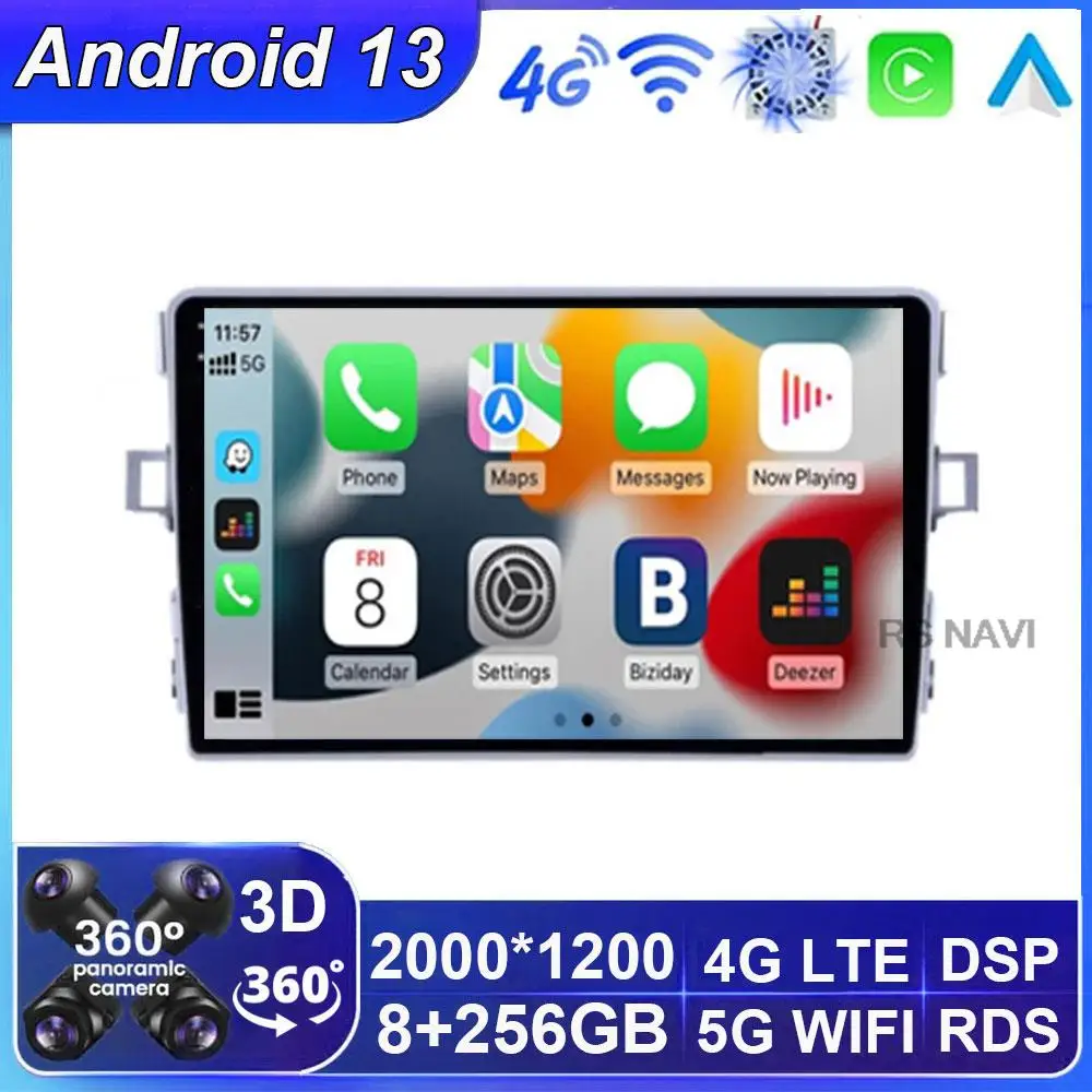 

4G DSP Android 13 AUTO For Toyota Verso R20 Head Unit GPS Navigation Car Radio Multimedia Video Player Autoradio Stereo Carplay