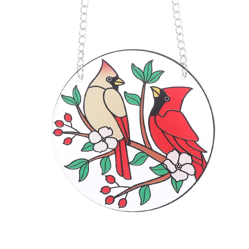 Hummingbird Stained Window Hangings Suncatchers for Windows Birds Window Hangings with Chain Colorful Suncatcher