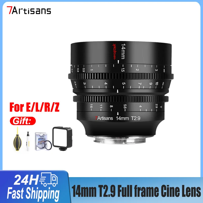 7 Artigiani 14Mm T2.9 Grande Apertura Full Frame Messa A Fuoco Manuale Lenti Cine Per Sony E Zve10 Canon Rf R5 Nikon Z Leica Sigma