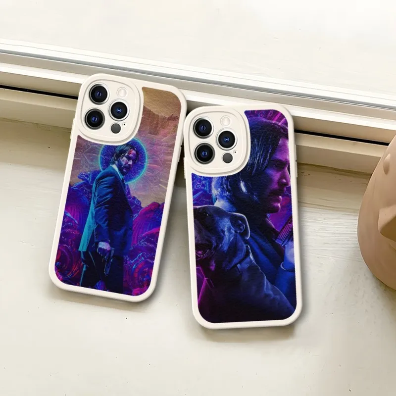 Custodia Per Telefono John Wick Bianca Per Iphone 14 11 13 12 Pro Max Mini Xs X Xr 7 8 Plus Se2020 Pelle Silicone Soft Texture Coque