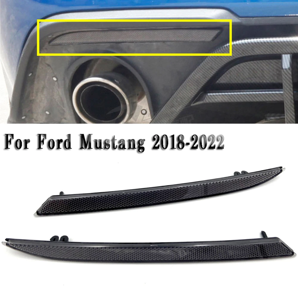 

Черные дымчатые линзы из АБС-пластика, линзы для заднего бампера, отражатели для Ford 2018-2022, Аксессуары для автомобилей, 2 шт.