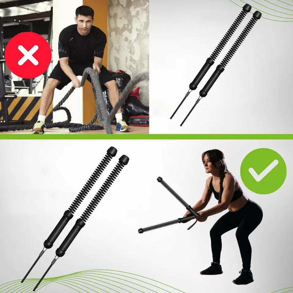 Ropeless Battle Ropes For Home Gym Cordless Training Rope