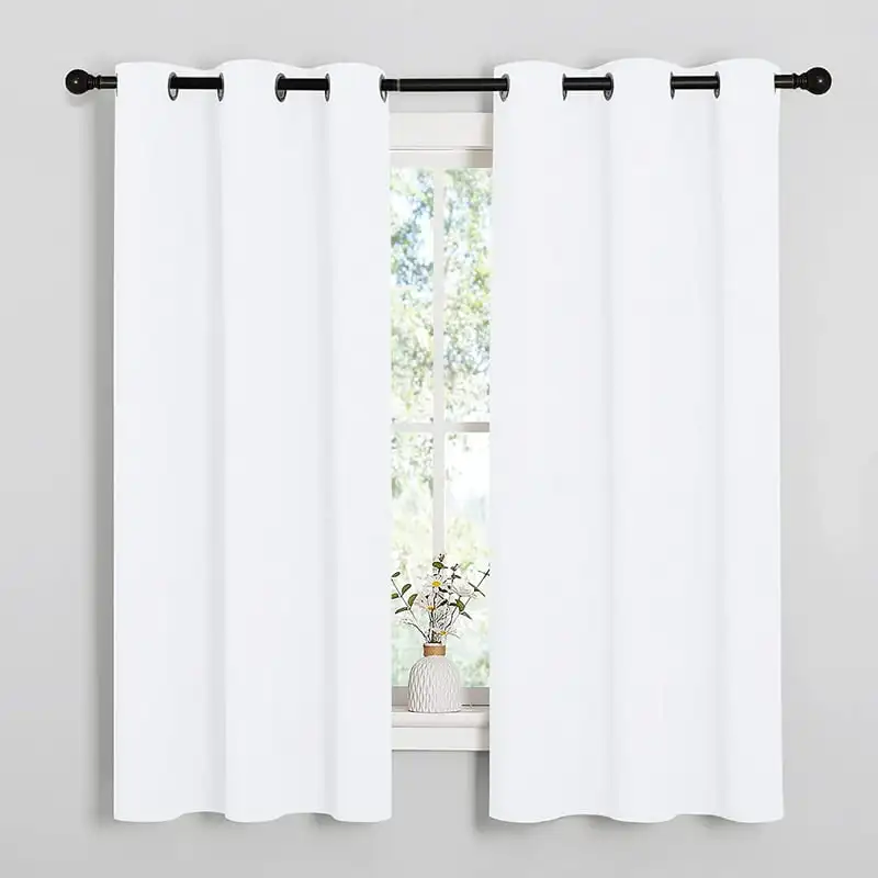 

Window Curtain Panels - 50% Light Blocking Curtains for Bedroom & Dining Room Window (Set of 2 Panels, 42 inches x 63 inches) Ja