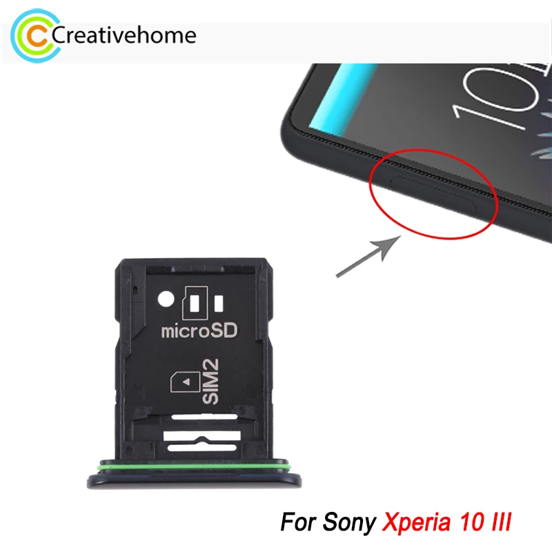 Vassoio Per Scheda Sim Originale + Vassoio Per Scheda Sim/Vassoio Per Scheda Micro Sd Per Sony Xperia 10 Iii