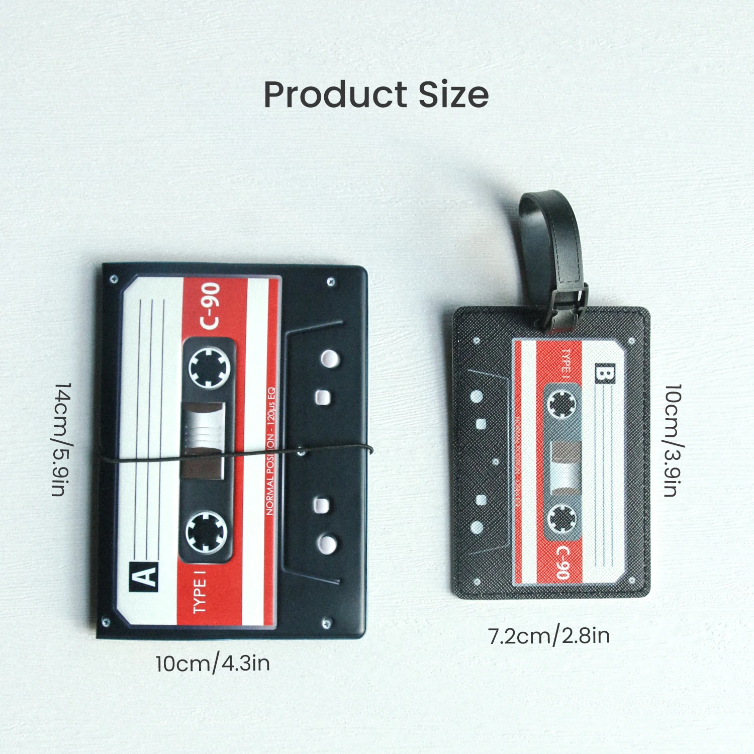 Retro Cassette Tape Style Passport Holder and Card Case for Business Travel and Tourism