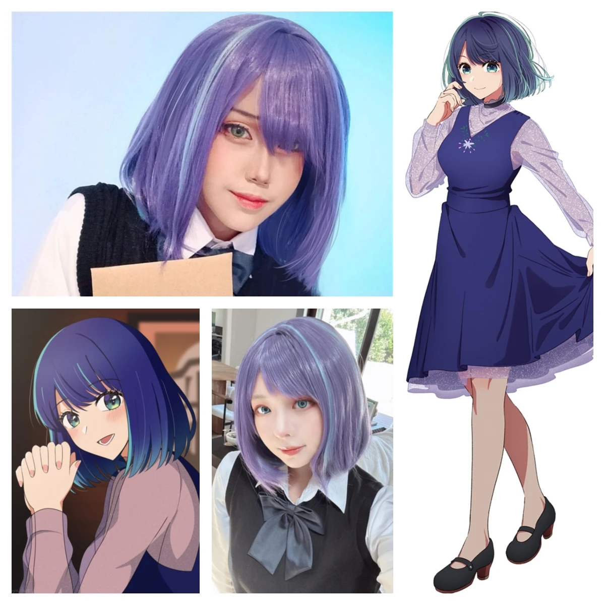 synthetic wig anime game I pushed the children akane kurokawa cosplay wig ponytail cos costume props Halloween Christmas gift