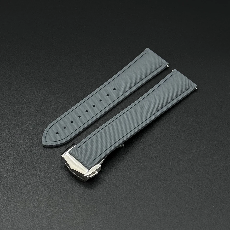Premium Woven Pattern Sports Deployant Rubber Watch Band