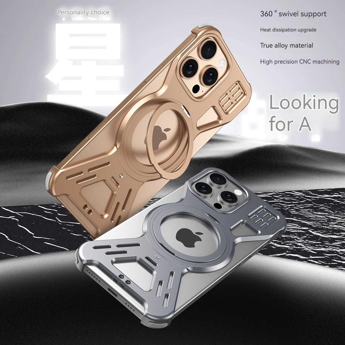 Magnetic 360° Frameless Aluminum Alloy Phone Case with Magsafe Wireless Charging Compatibility