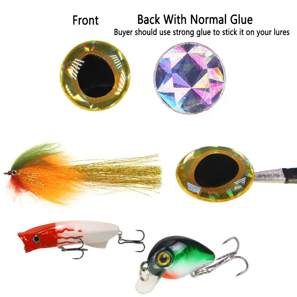 100pcs Holographic Teardrop 3D Fish Eyes Saltwater Streamer Flies