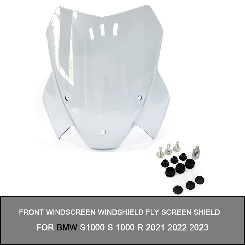 

For BMW S1000 S1000 R 2021 2022 2023 Windscreen Windshield Wind Deflector Shield Screen Visor Glass with Nuts S1000R