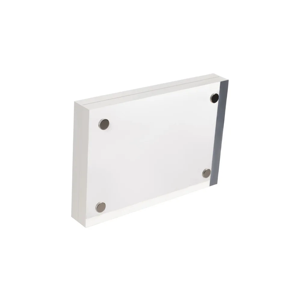 Acrylic Photo Picture Frame Display Show Stand Holder Clear Plastic Crystal Magnet Sucked on Desktop 1Pack
