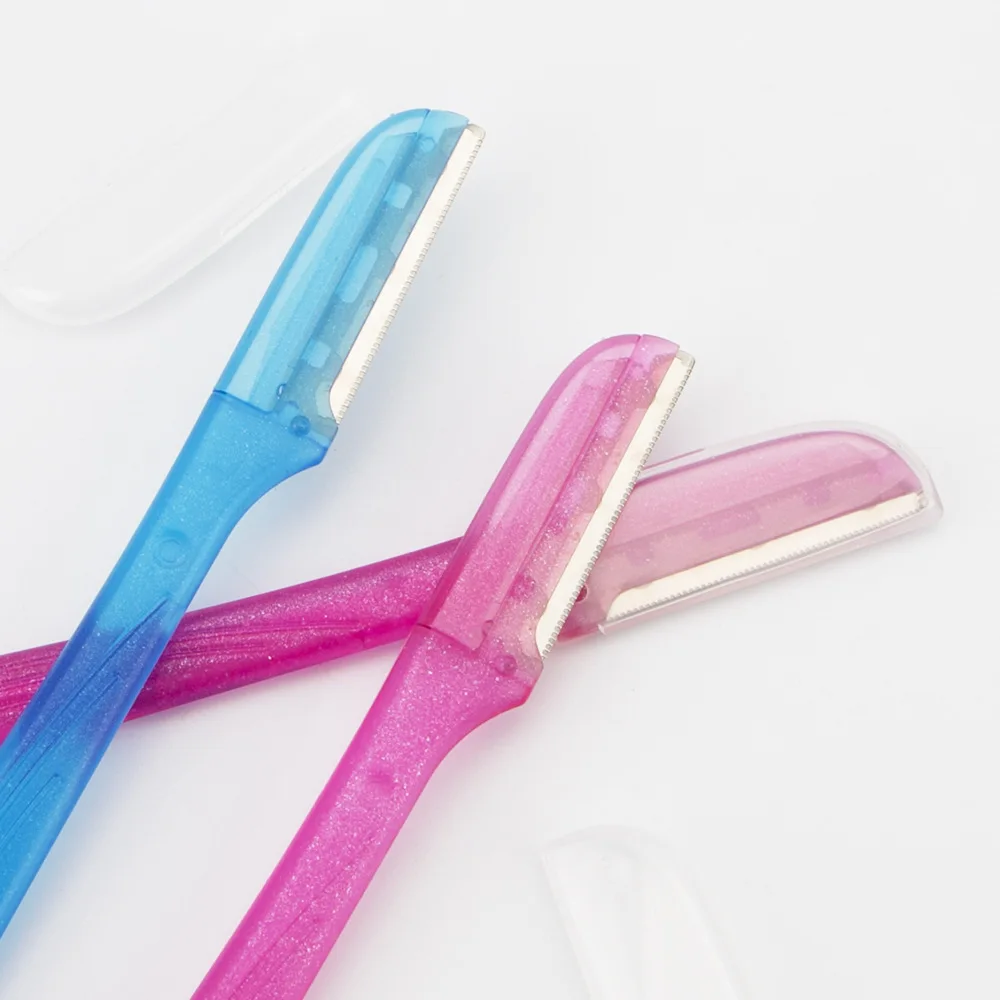 3 Pcs/Pack Face Eyebrow Razor for Women,Facial Dermaplane Razor,Dermaplaning Tool with Precision Cover,Peach Fuzz Remover