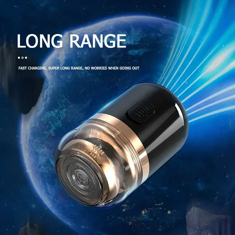 Mini Capsule Electric Shaver, Portable Mini Shaver, 2-in-1 Nose Hair Trimmer, USB Rechargeable Washable Rotary Razor for Men