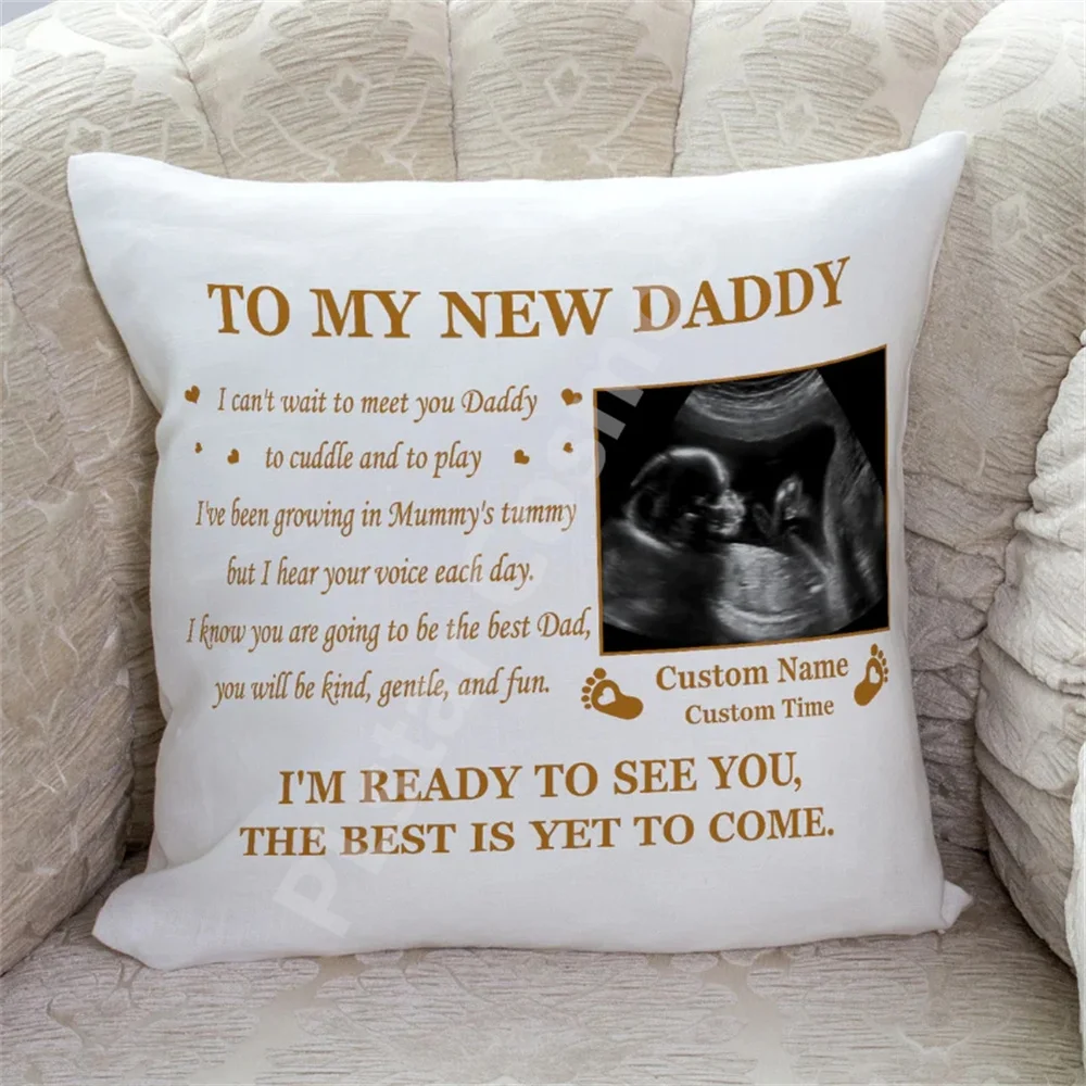 

New Dad Personalized Pillow First Father's Day Gift for Husband, Dad To Be, 1st Time Dad Customize images and text