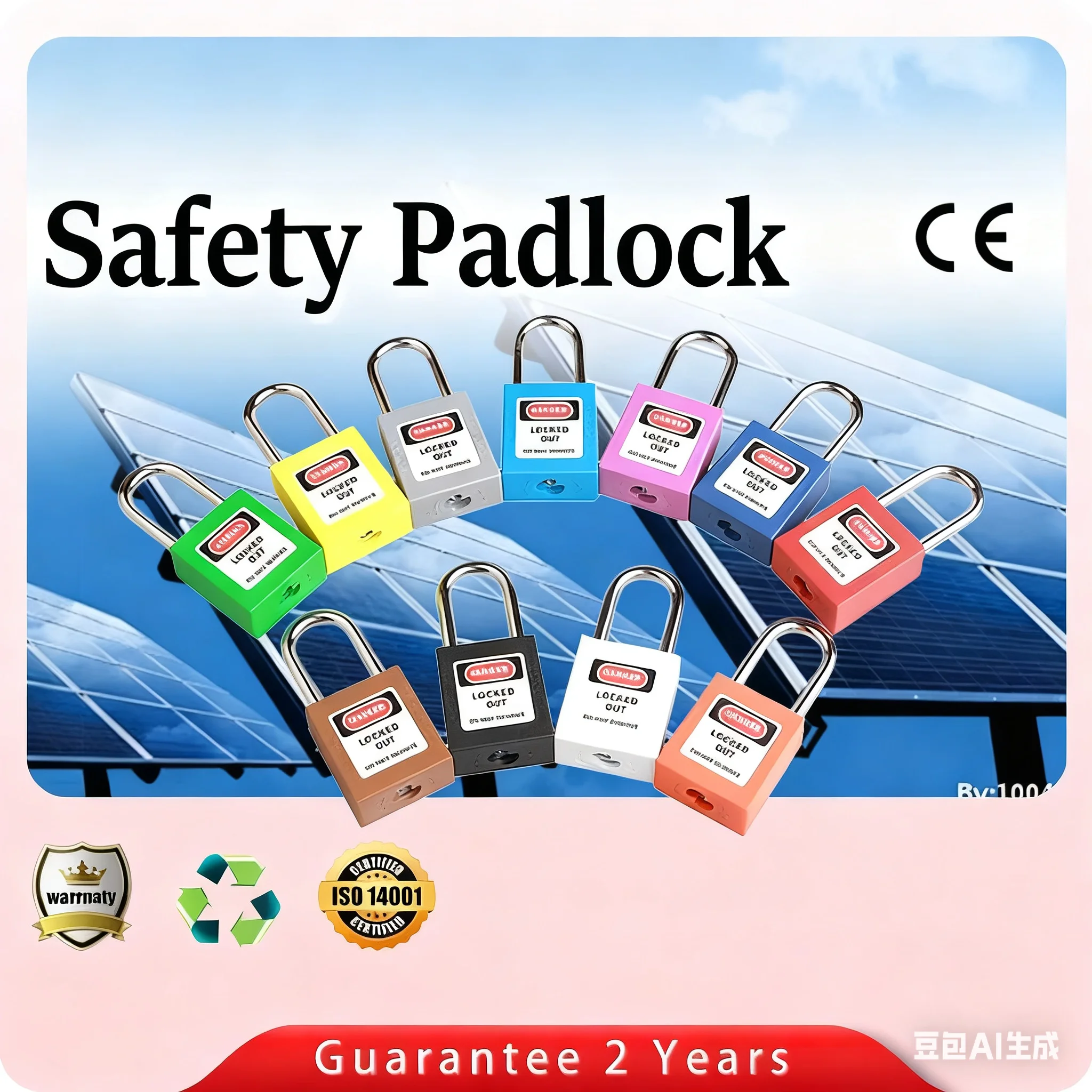 กุญแจนิรภัยล็อคเหล็กไนล่อนฉนวนล็อคด้วยกุญแจสำหรับผลิตภัณฑ์ไฟฟ้าอุตสาหกรรม 1